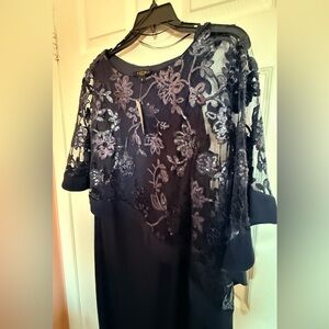 Laura Navy  Floral Lace Women's Top